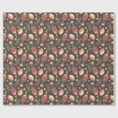 Nutcracker Spruce Branch Weihnachtsbaum Wasserfarb Geschenkpapier (Flach)