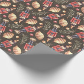 Nutcracker Spruce Branch Weihnachtsbaum Wasserfarb Geschenkpapier (Ecke)