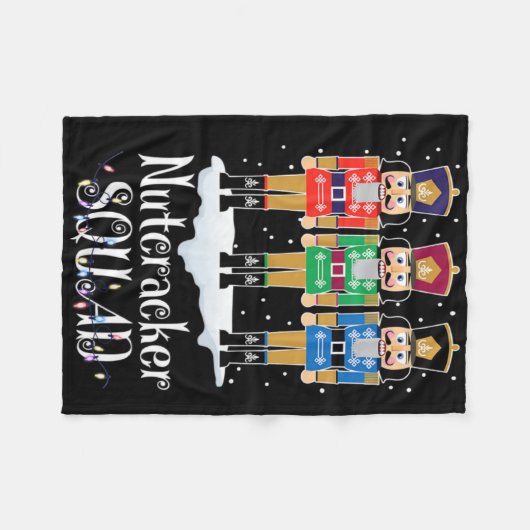 Nutcracker Squad Ballet Dance Christmas Xmas Light Fleecedecke (Vorderseite (Horizontal))