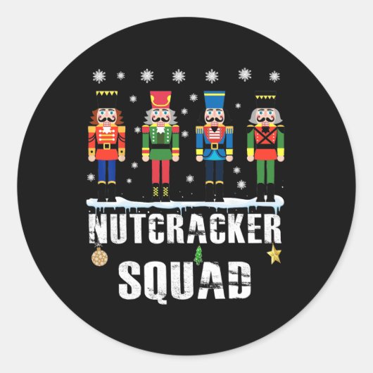 Nutcracker Squad Byllet Dance Matching Family Chri Runder Aufkleber (Vorderseite)