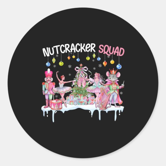 Nutcracker Squad Christmas Nk Ballet Sugar Plum Fa Runder Aufkleber (Vorderseite)