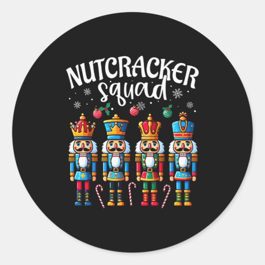 Nutcracker Squad Pajama Merry Christmas Toddler Bo Runder Aufkleber (Vorderseite)