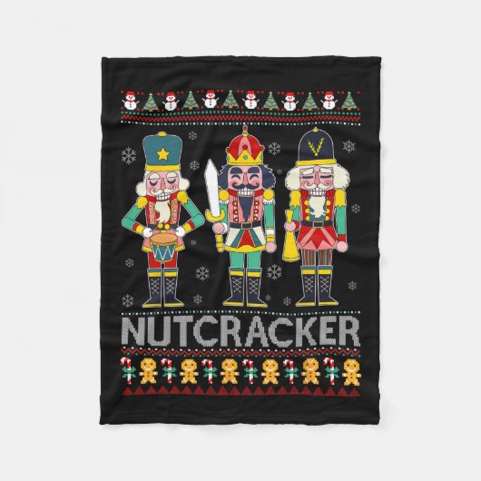 Nutcracker Squad Shirt Funny Ugly Christmas Sweet Fleecedecke (Vorderseite)