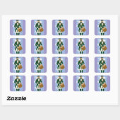 Nutcracker Square Sticker Frosted Blue (Blatt)