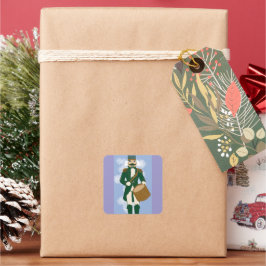 Nutcracker Square Sticker Frosted Blue