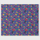 Nutcracker & Star Weihnachten Dunkelblauer Marine Geschenkpapier (Flach)