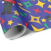 Nutcracker & Star Weihnachten Dunkelblauer Marine Geschenkpapier (Rolleneckpunkt)