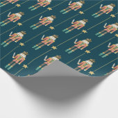 Nutcracker Stars Streifen Blue Christmas Geschenkpapier (Ecke)