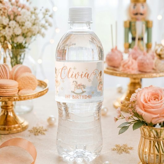 Nutcracker Sugar Plum 1. Geburtstag Wasserflaschenetikett