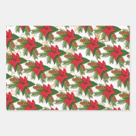 Nutcracker Sugar Plum Fairy Poinsettia Weihnachten Geschenkpapier Set (Vorderseite)