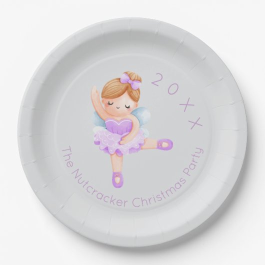 Nutcracker Sugar Plum Fairy Weihnachten Pappteller (Vorderseite)