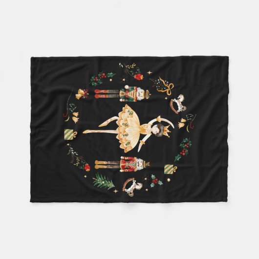 Nutcracker Sugar Plum Fairy Winter Birthday Baby Fleecedecke (Vorderseite (Horizontal))