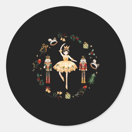 Nutcracker Sugar Plum Fairy Winter Birthday Baby Runder Aufkleber (Vorderseite)