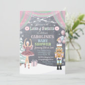 Nutcracker Sugar Plum Kinderdusche Einladung (Stehend Vorderseite)