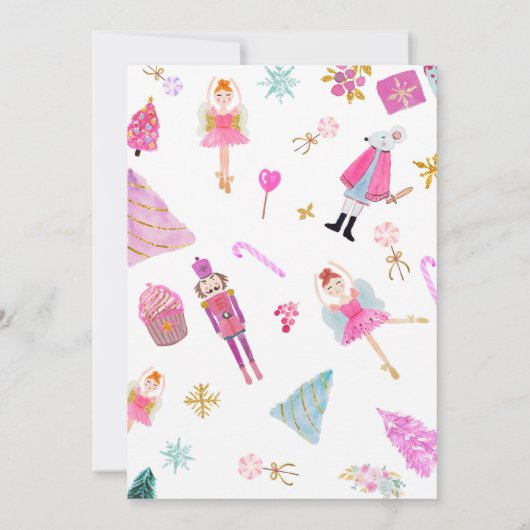 Nutcracker Sugarplum Fairy Baby Shower Einladung (Rückseite)