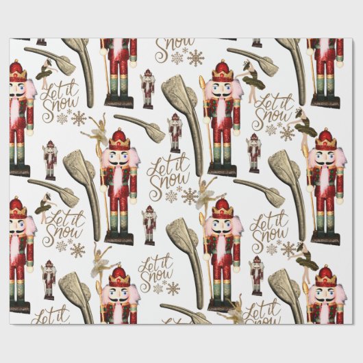 Nutcracker Suite Ballerina Christmas Let it Snow Geschenkpapier (Flach)