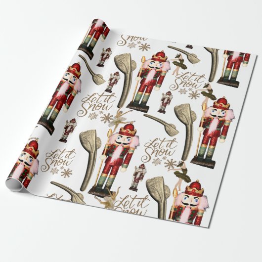 Nutcracker Suite Ballerina Christmas Let it Snow Geschenkpapier (Ungerollt)