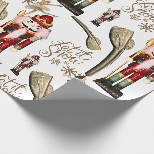 Nutcracker Suite Ballerina Christmas Let it Snow Geschenkpapier (Ecke)