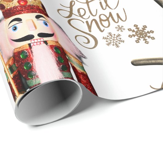 Nutcracker Suite Ballerina Christmas Let it Snow Geschenkpapier (Rolleneckpunkt)