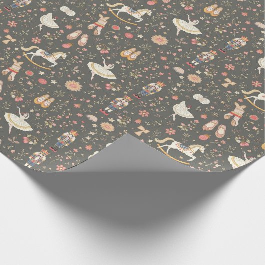 Nutcracker Suite Ballerina Horse Gray Geschenkpapier (Ecke)