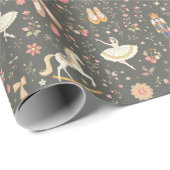 Nutcracker Suite Ballerina Horse Gray Geschenkpapier (Rolleneckpunkt)