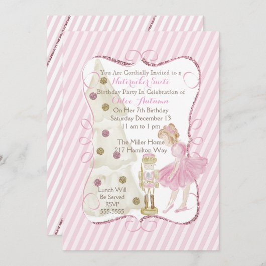 Nutcracker Suite Einladung (Vorne/Hinten)