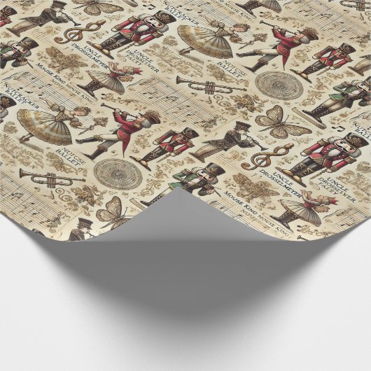 Nutcracker Suite II Beige Geschenkpapier (Ecke)