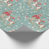 Nutcracker Suite Soldier Pony Blue Wrapping Paper Geschenkpapier (Ecke)