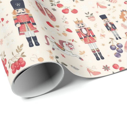 Nutcracker Suite Sugar Plum Fairy Pferde Geschenkpapier (Rolleneckpunkt)