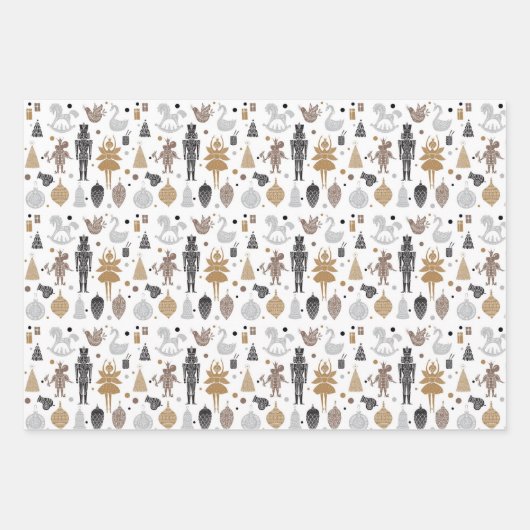 Nutcracker Suite Trio Weihnachtswrapping Paper Geschenkpapier Set (Vorderseite 3)