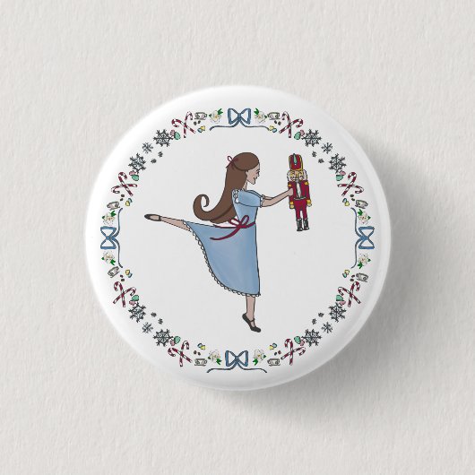 Nutcracker-Süßigkeiten Clara Christmas Button (Vorderseite)