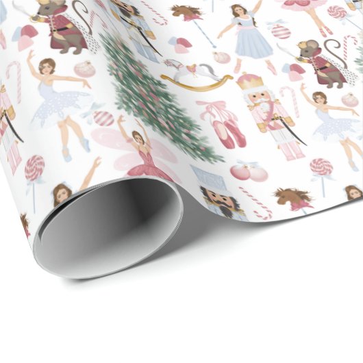 Nutcracker-Süßigkeiten Geschenkpapier (Rolleneckpunkt)
