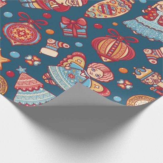 Nutcracker-Süßigkeiten Geschenkpapier (Ecke)