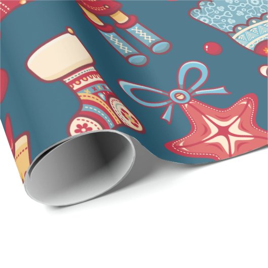 Nutcracker-Süßigkeiten Geschenkpapier (Rolleneckpunkt)