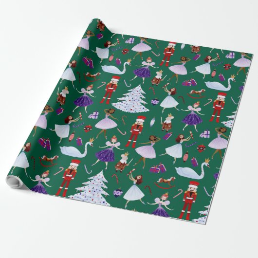 Nutcracker Swan King, Ballerina Dancers Soldiers Geschenkpapier (Ungerollt)