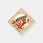 Nutcracker Sweet Retro Pinup Christmas Napkins Serviette (Ecke)