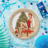 Nutcracker Sweet Retro Pinup Christmas Paper Plate Pappteller (Party)