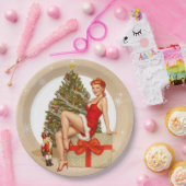 Nutcracker Sweet Retro Pinup Christmas Paper Plate Pappteller (Party)