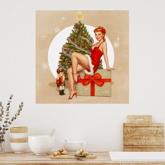 Nutcracker Sweet Retro Pinup Christmas Poster (Küche)