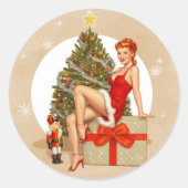 Nutcracker Sweet Retro Pinup Christmas Sticker (Vorderseite)