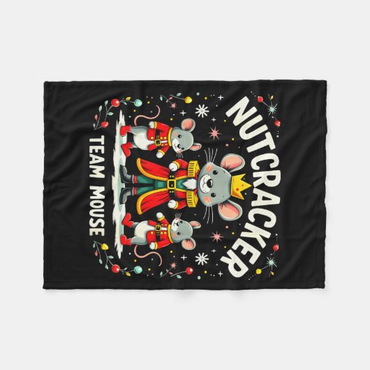 Nutcracker Team Mouse Christmas Ballet Gift Merry Fleecedecke (Vorderseite (Horizontal))