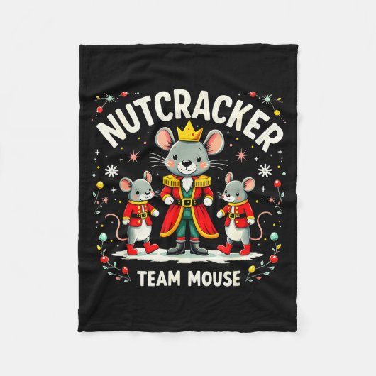 Nutcracker Team Mouse Christmas Ballet Gift Merry Fleecedecke (Vorderseite)