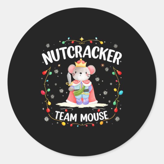 Nutcracker Team Mouse Christmas Dance Ballet Merry Runder Aufkleber (Vorderseite)