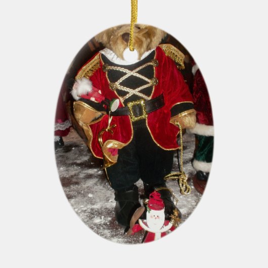 Nutcracker Teddy Bear Christmas Collection Keramikornament (Vorne)