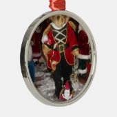 Nutcracker Teddy Bear Christmas Collection Silbernes Ornament (Rechts)