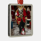 Nutcracker Teddy Bear Christmas Collection Silbernes Ornament (Rechts)