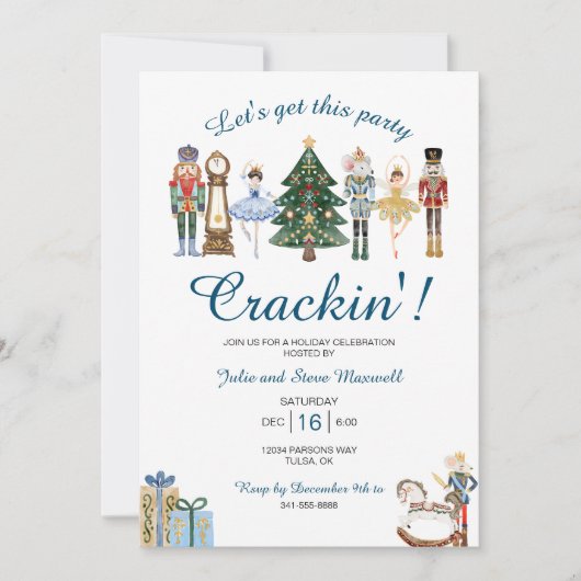Nutcracker Thema Weihnachten Party Einladung (Vorderseite)