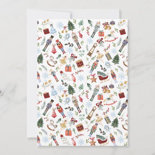 Nutcracker Thema Weihnachten Party Einladung (Rückseite)