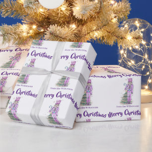 Nutcracker Theme Individuelle Name Lila Weihnachte Geschenkpapier