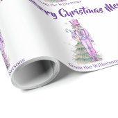 Nutcracker Theme Individuelle Name Lila Weihnachte Geschenkpapier (Rolleneckpunkt)